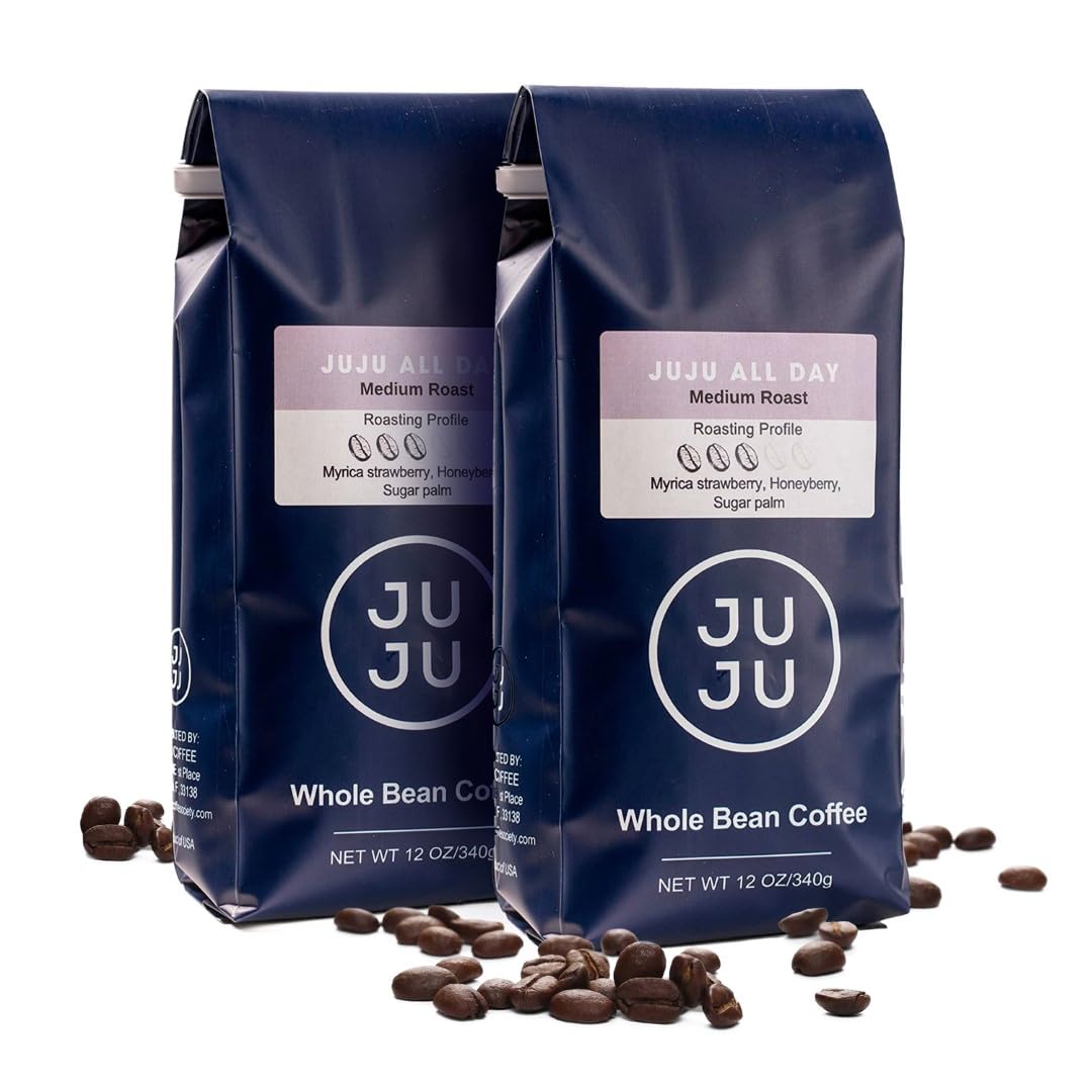 JUJU – Café en grano entero – 100% arábica, calidad premium, tostado medio, 24 onzas (paquete de 2))