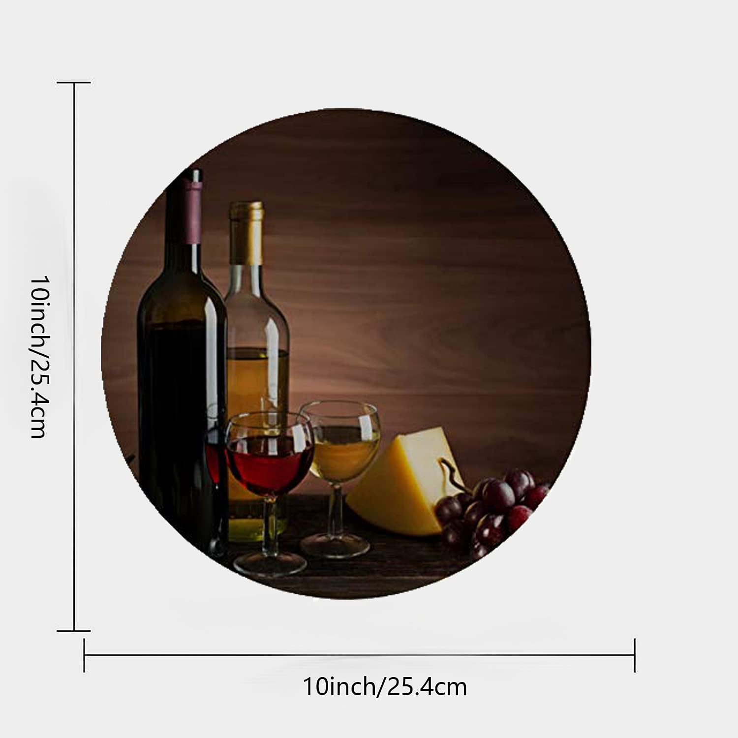 Platos decorativos de cerámica de 10 pulgadas, botella de vino, estampado de uva, plato decorativo con soporte de exhibición para cocina, comedor,