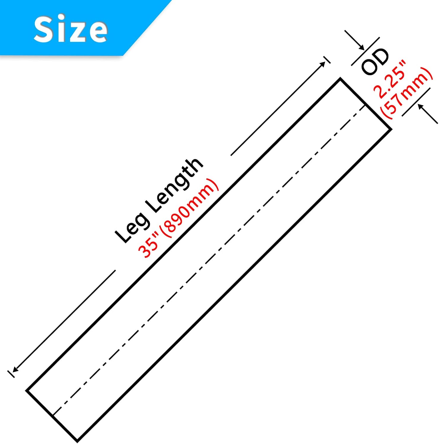 Tubo de escape recto de mandril personalizado de 2.25 pulgadas, 35 pulgadas de largo, tubo recto de mandril de 2.25 pulgadas de diámetro exterior,