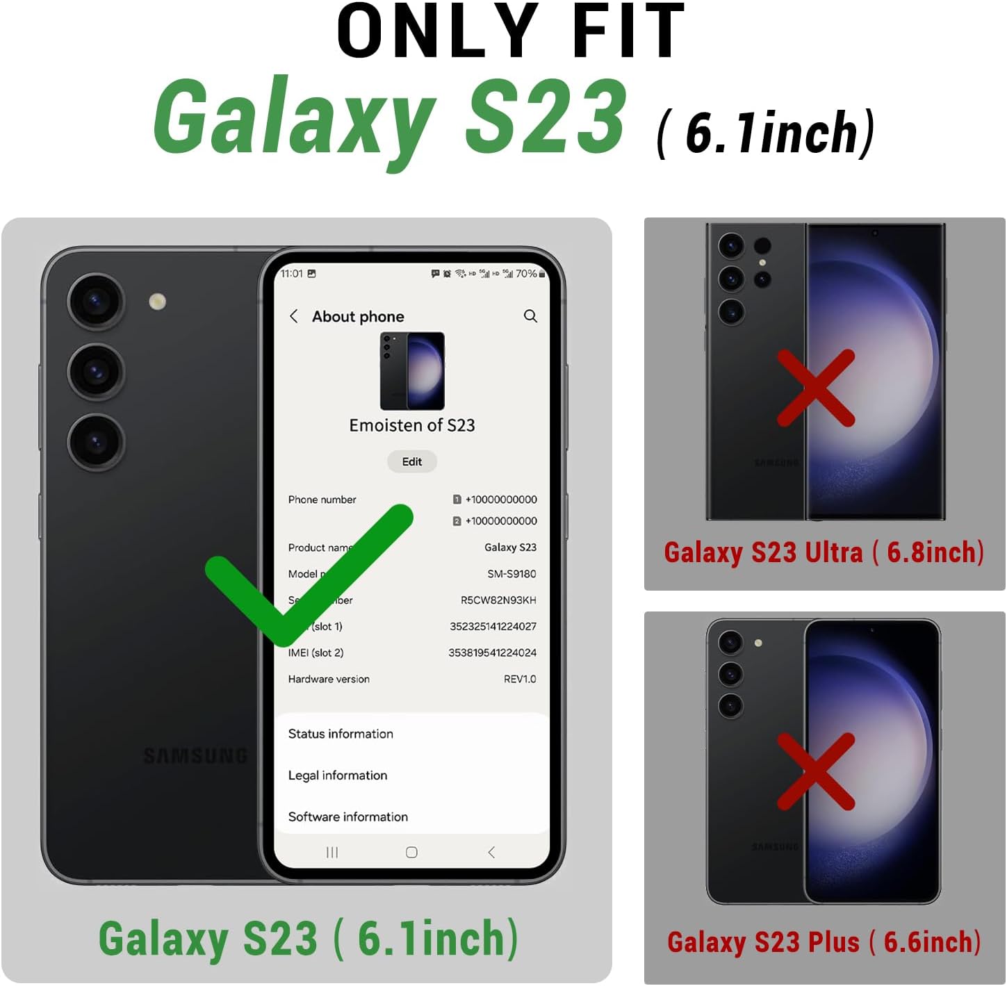 SUANPOT Funda tipo cartera para Samsung Galaxy S23 5G con bloqueo RFID, tarjetero de crédito, funda protectora de piel sintética con tapa para