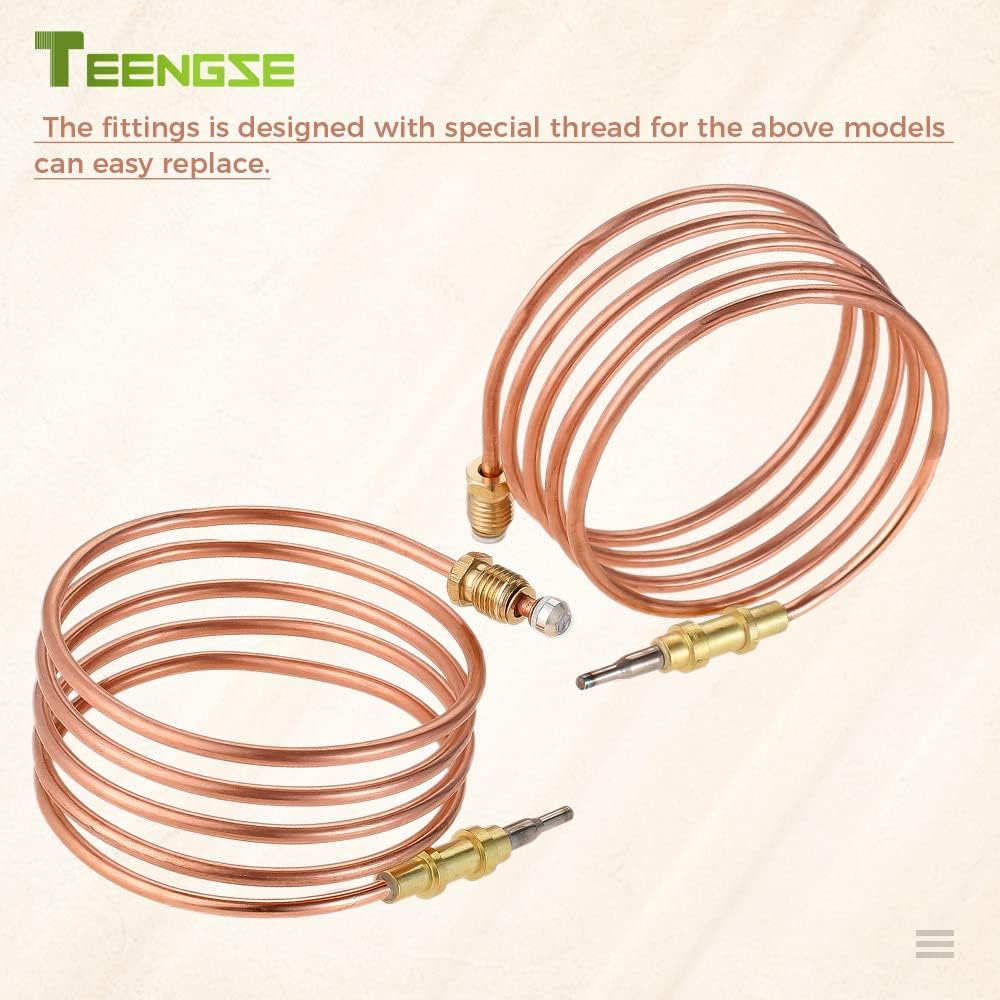 Reemplazo de termopar de gas de 39.5 pulgadas, kit de termopar universal para parrilla de barbacoa, calentador de pared de ventilación Desa 098514-02