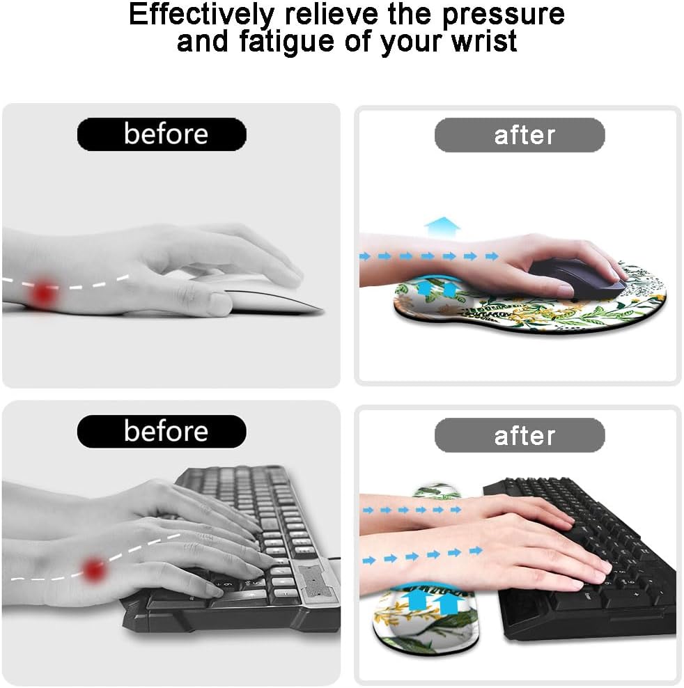 DOOKE Alfombrilla de escritorio, juego de soporte de muñeca para videojuegos, 4 en 1 XXL, alfombrilla de mouse grande + reposamuñecas para teclado,