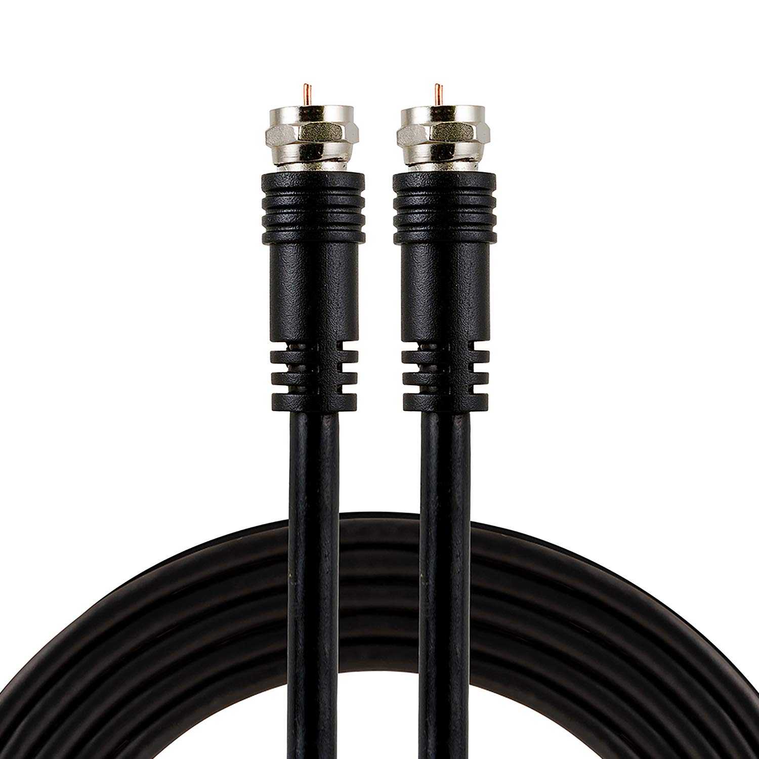 GE Cable coaxial RG6, 6 pies, conectores tipo F, instalación atornillada, no requiere herramientas, negro 33626
