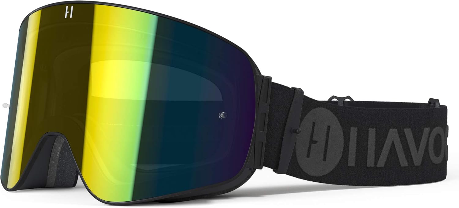 Havoc Racing Gafas magnéticas sin marco, para motocross, motocross, motocross, snowboard, ATV y UTV – Gafas antivaho con bloqueo UV