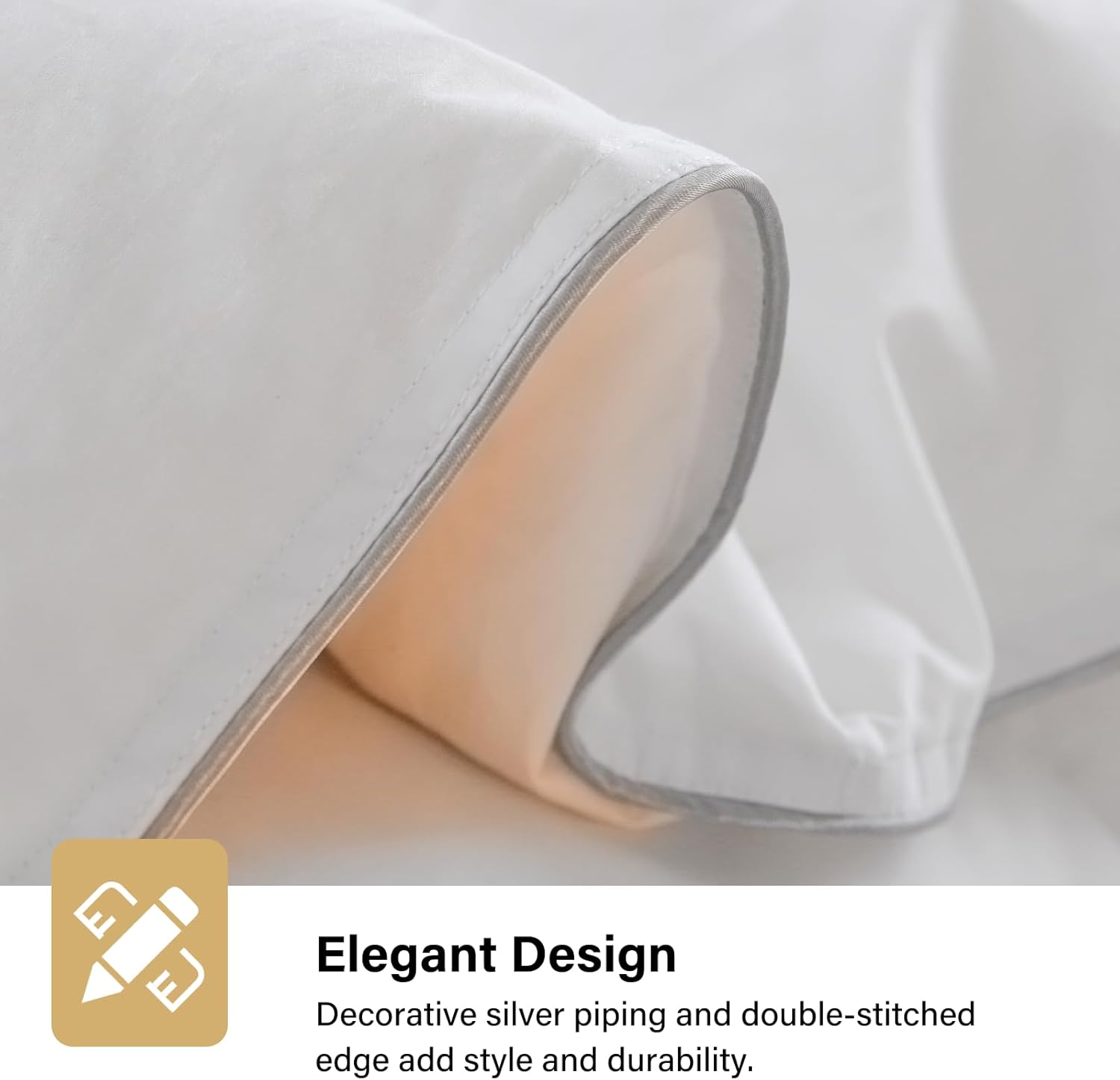 Edredón de plumas tamaño matrimonialqueen, relleno de edredón de plumón blanco con relleno de plumón esponjoso de 65 onzas, funda 100% algodón