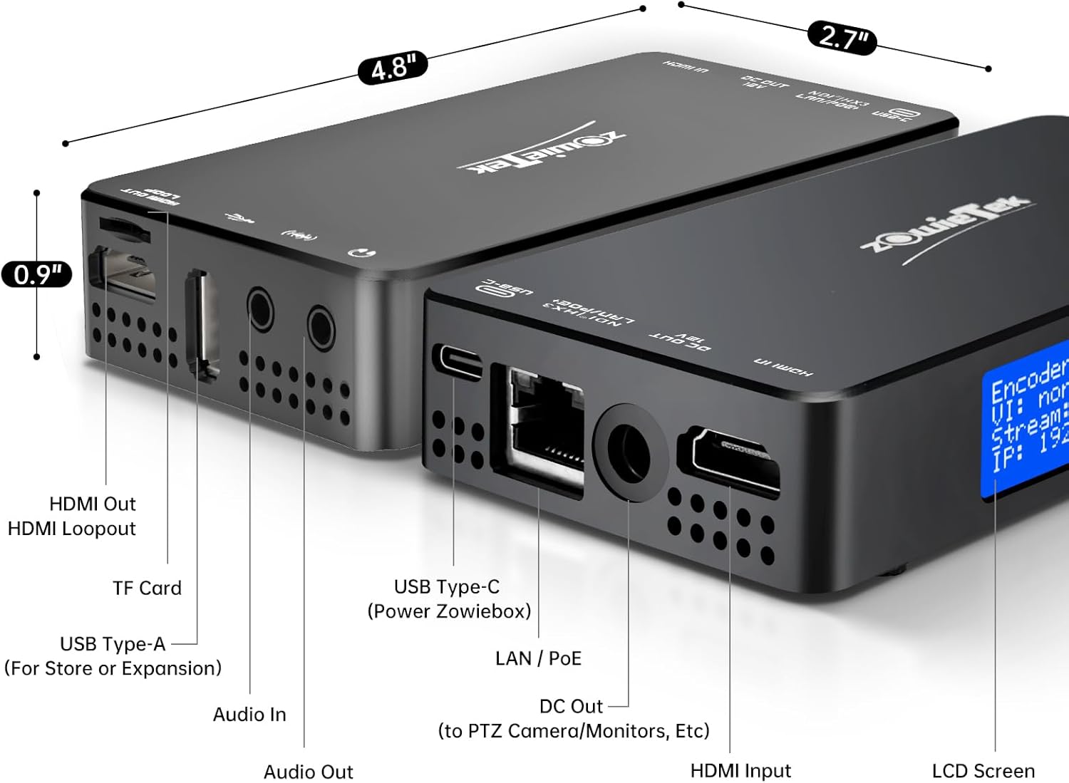 Codificadordecodificador de video HDMI 4K, ZowieBox, NDI  Convertidorreproductor HX3, grabadora de captura de video de paso, SRTRTMP (S)RTSP,