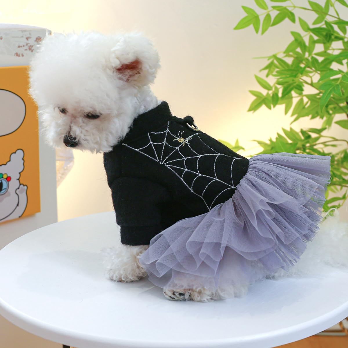 Vestidos de Halloween para perros, ropa para mascotas con anillo en D, suéter cálido para invierno, falda, disfraces de Chihuahua Yorkie para bodas,