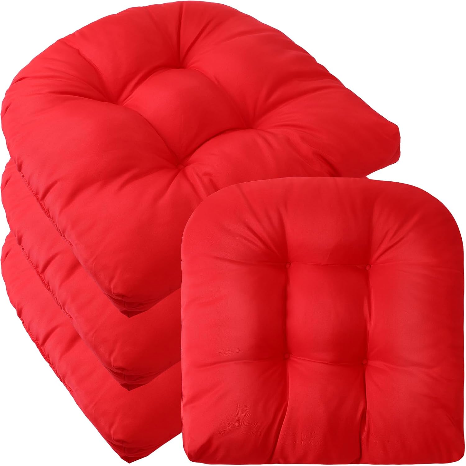 Barydat 4 cojines para sillas de exterior de 18.9 x 18.9 pulgadas, cojines para muebles de patio, cojín de asiento con esquinas redondas para silla