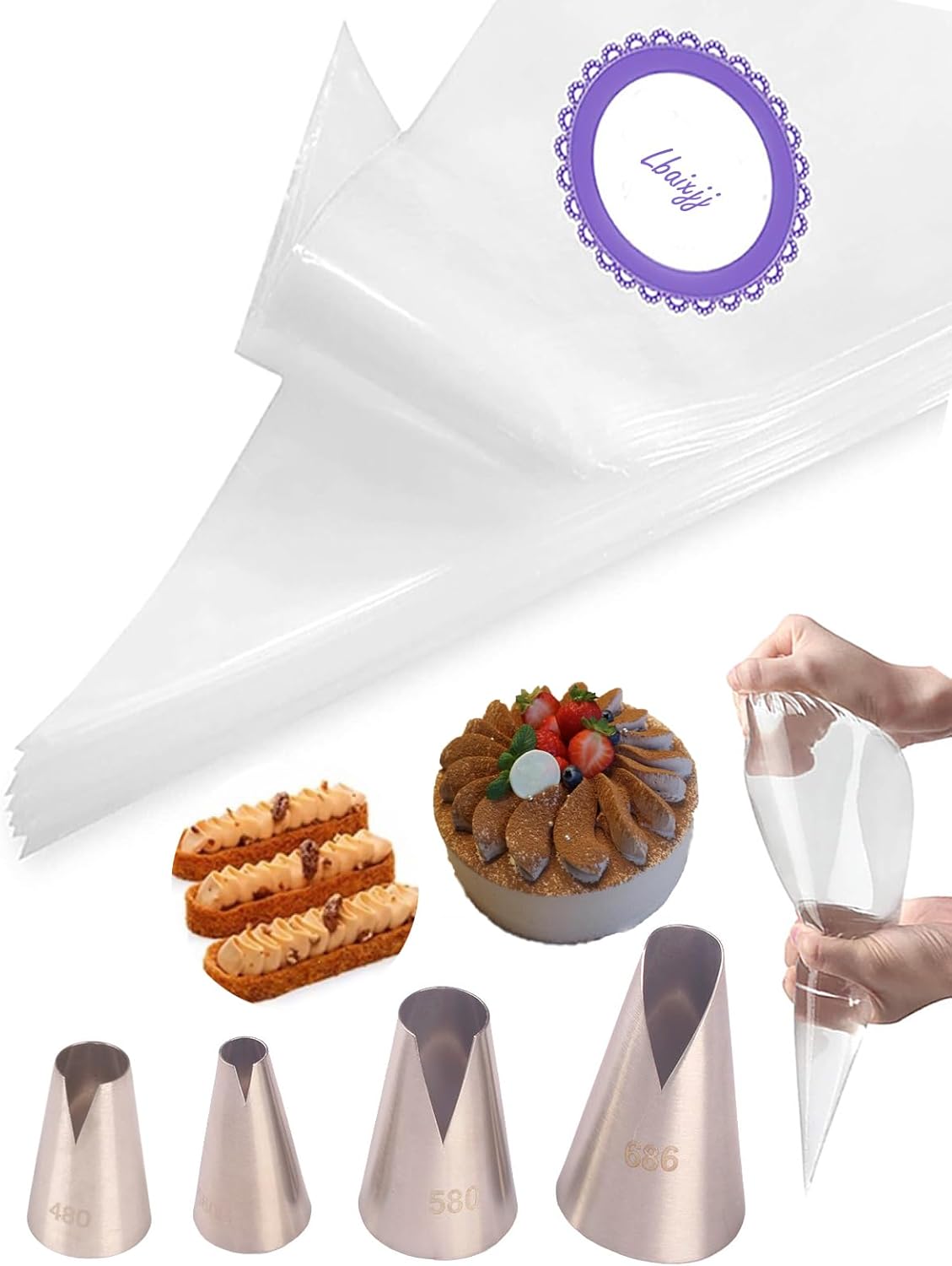 Puntas de tuberías con bolsas de St. Honore crea impresionantes diseños de ondas en V y decora con facilidad