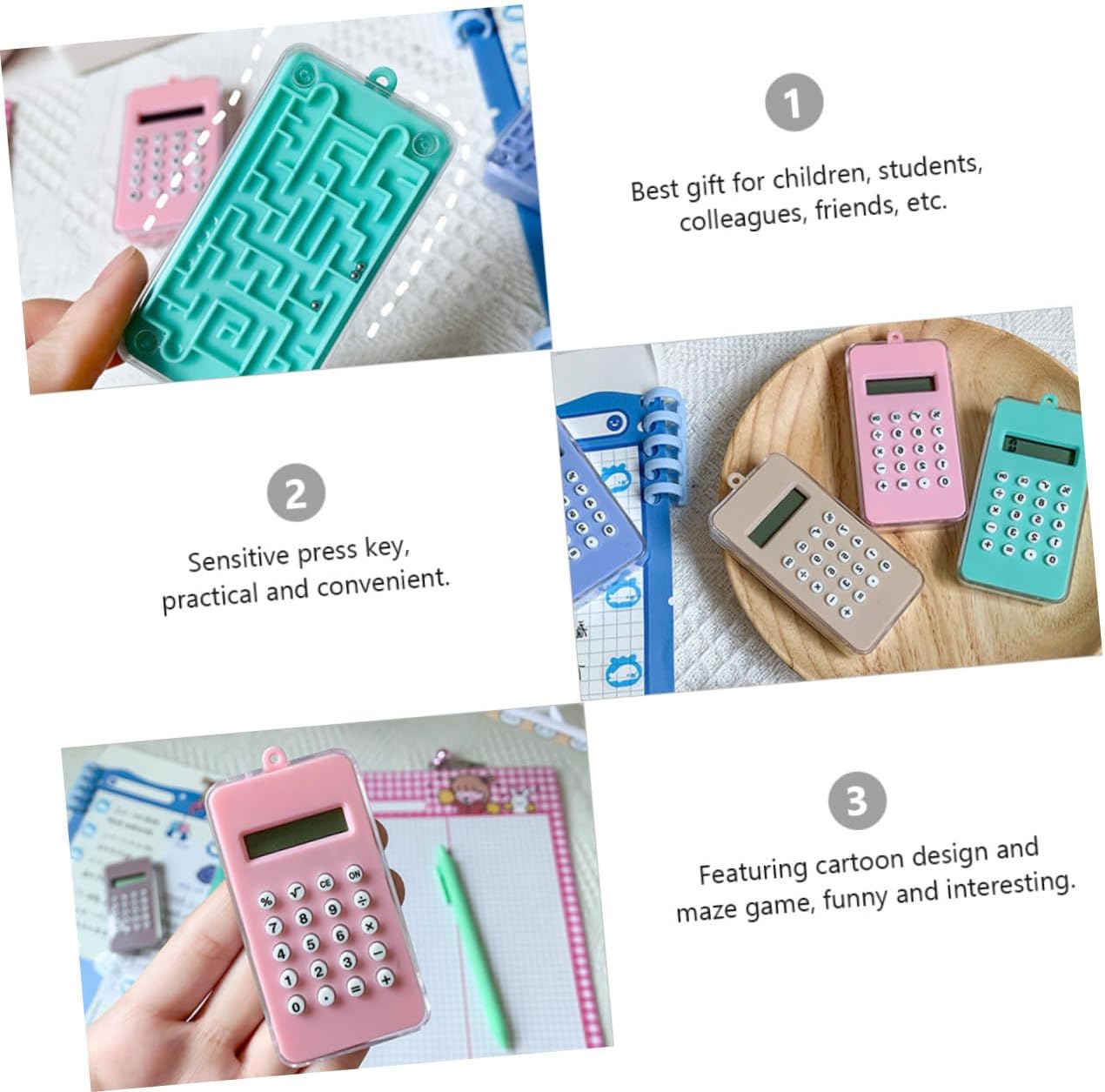 Tofficu Calculadora de bolsas de regalo, 2 unidades, relleno de bolsas de golosinas, rellenos para niños, estudiantes, relleno de computadora para