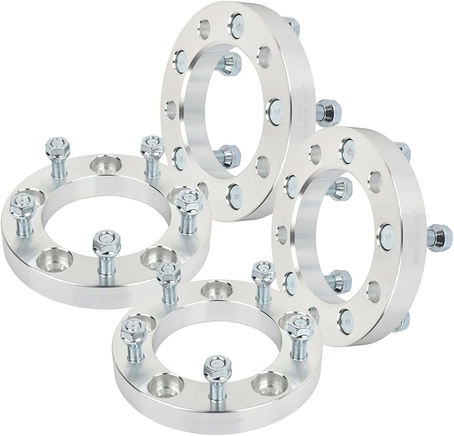 SCITOO 4 adaptadores espaciadores de rueda de 1 pulgada 5×139.7 de 5 x 5.5 a 5 x 5.5 con 12 pulgada 4.252 in