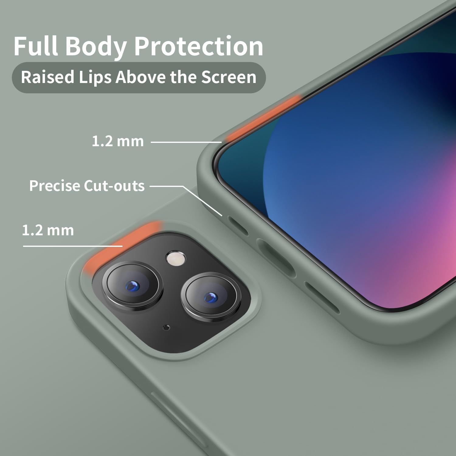 Cordking Funda para iPhone 13, iPhone 14, funda de silicona ultra delgada, a prueba de golpes, con forro de microfibra suave antiarañazos, 6.1