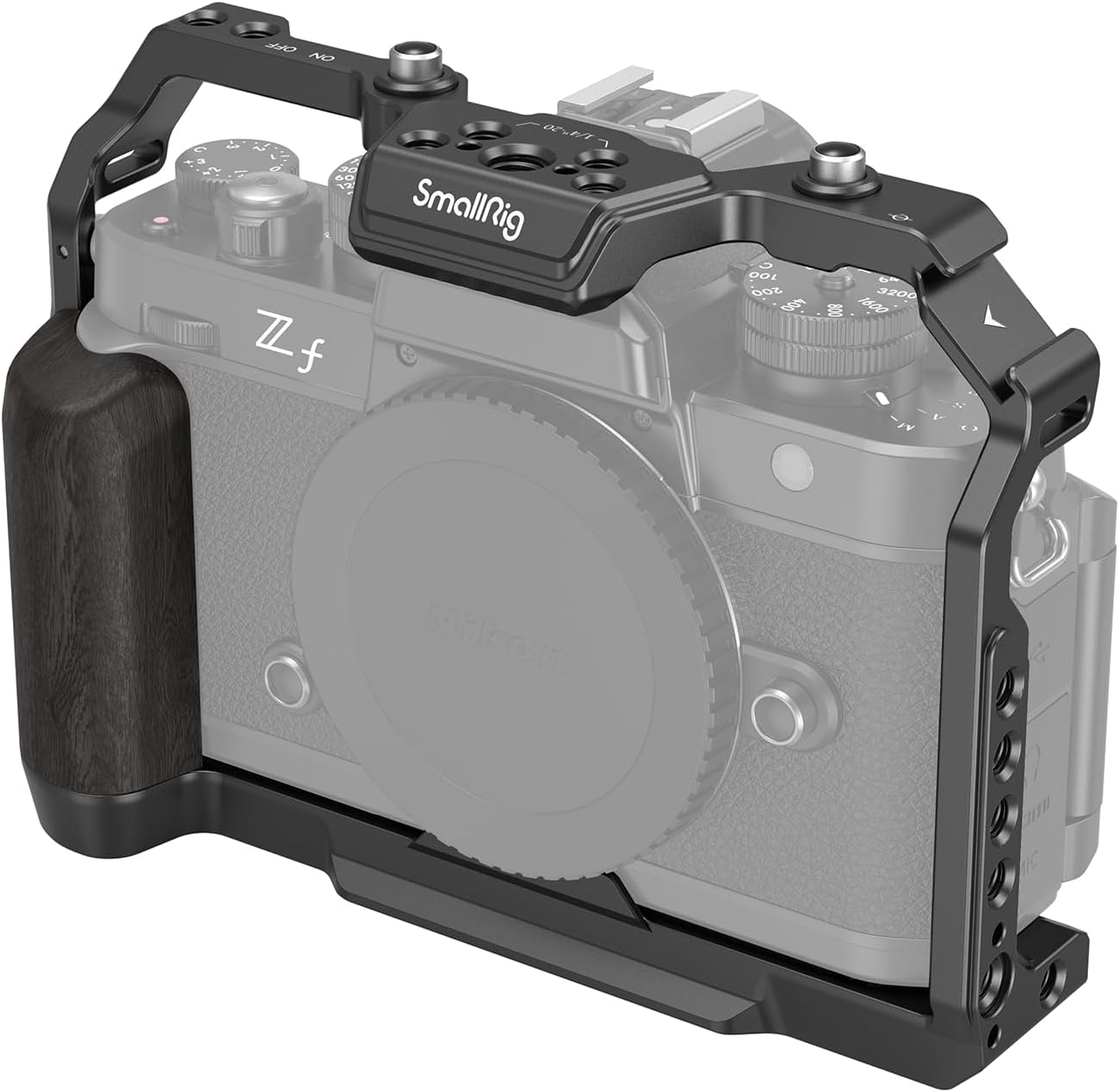 SmallRig Z f – Jaula para cámara Nikon, con agarre ergonómico de ébano, placa de liberación rápida integrada para Arca para encender rápidamente