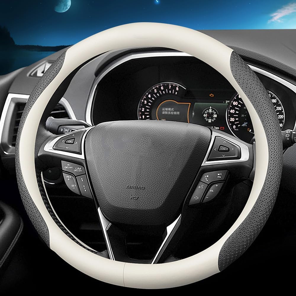 Funda de volante de automóvil personalizada para Ford. Funda de cuero napa ultrafina a la moda, diseño antideslizante, modificación interior de