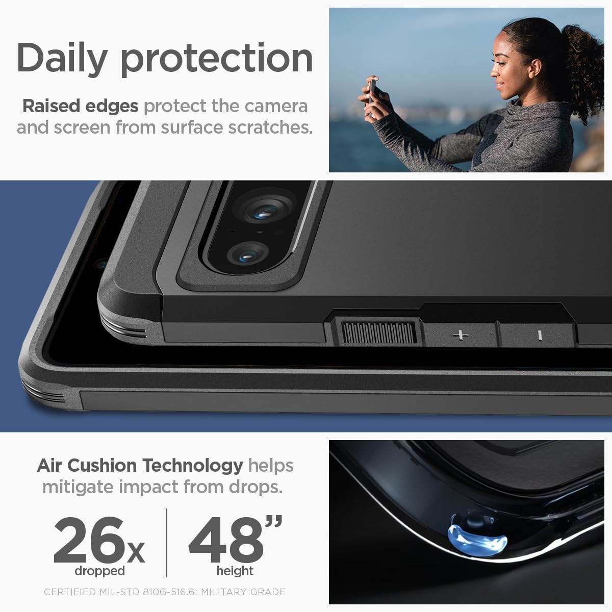 Spigen Tough Armor diseñado para Pixel 8 Pro Case (2023) – Negro