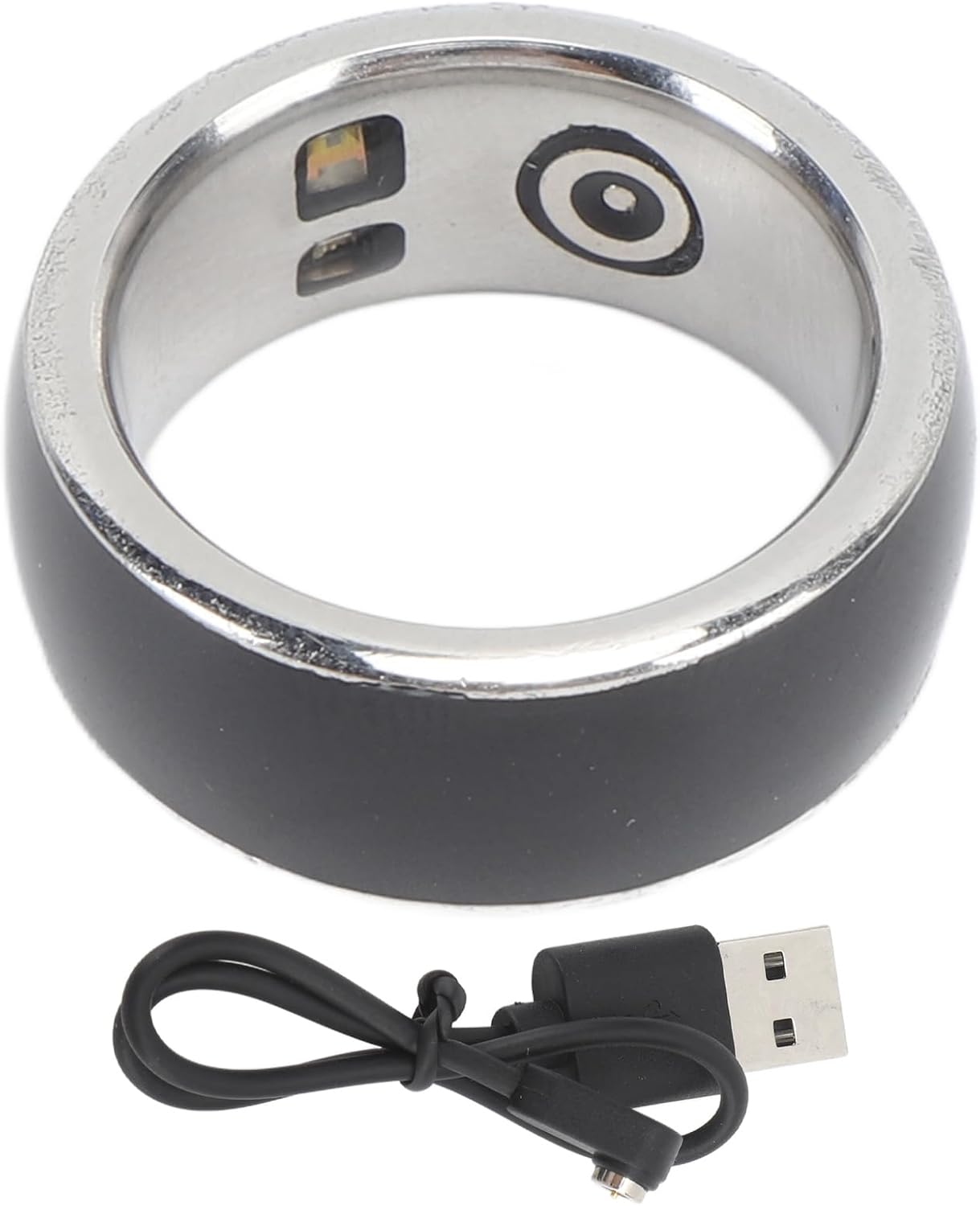 Anillo de salud, de acero inoxidable, portátil, Bluetooth, para dedo, rastreador de salud, impermeable, recargable, monitor de oxígeno en sangre,