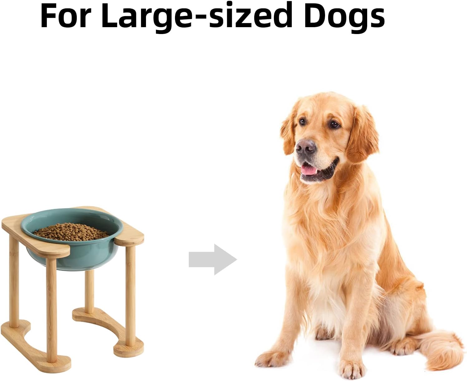 Havniva Ceramics – Tazón elevado para perros con soporte antideslizante, cuenco elevado para comida y agua para perros medianos (cuenco individual