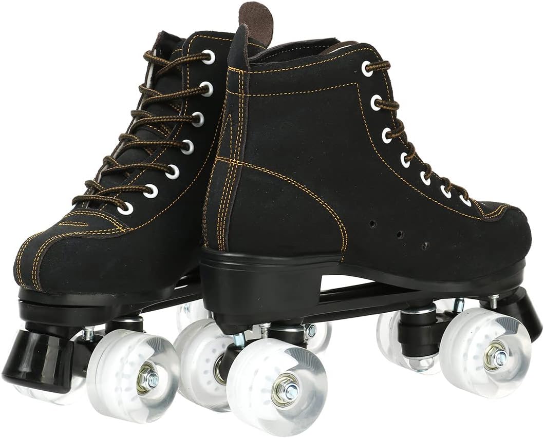 Patines de ruedas para mujeres y hombres, patines de cuatro ruedas, patines brillantes para niñas y niños con bolsa de zapatos