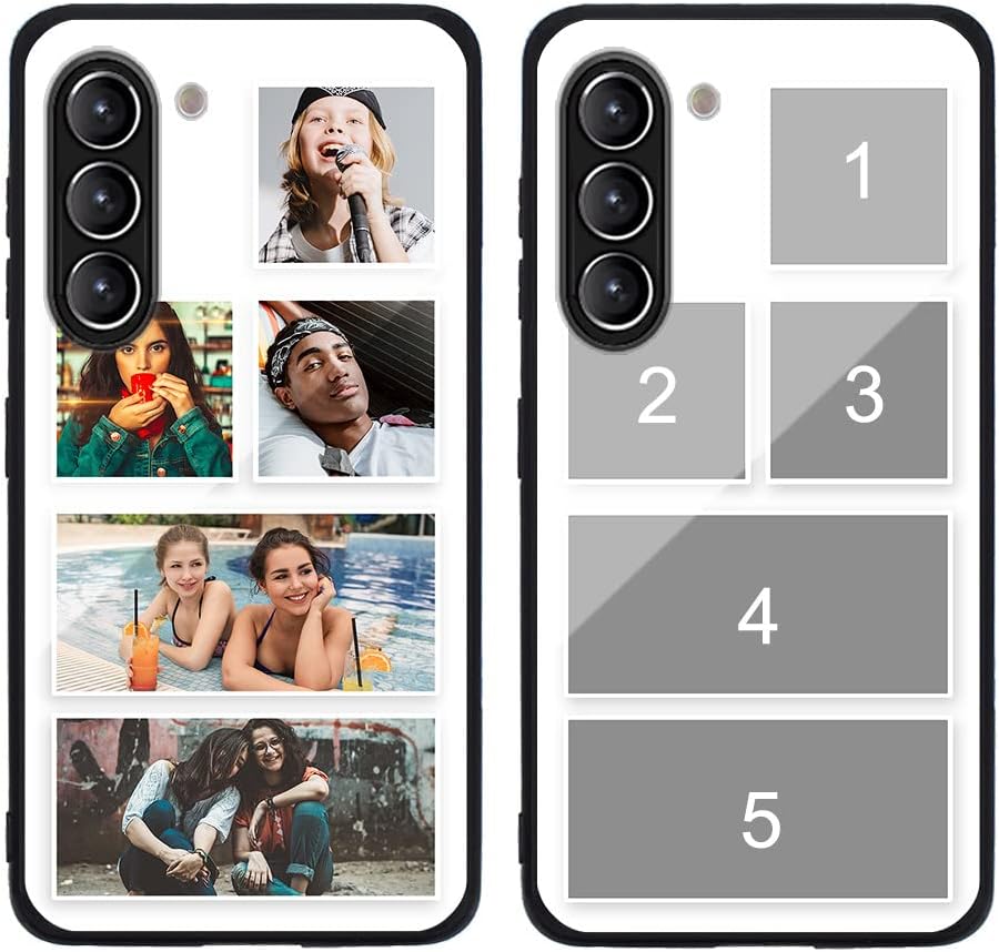 Funda de teléfono personalizada para Samsung Galaxy S23 5G, vidrio templado antiarañazos, a prueba de golpes, funda de TPU suave con imagen, texto,