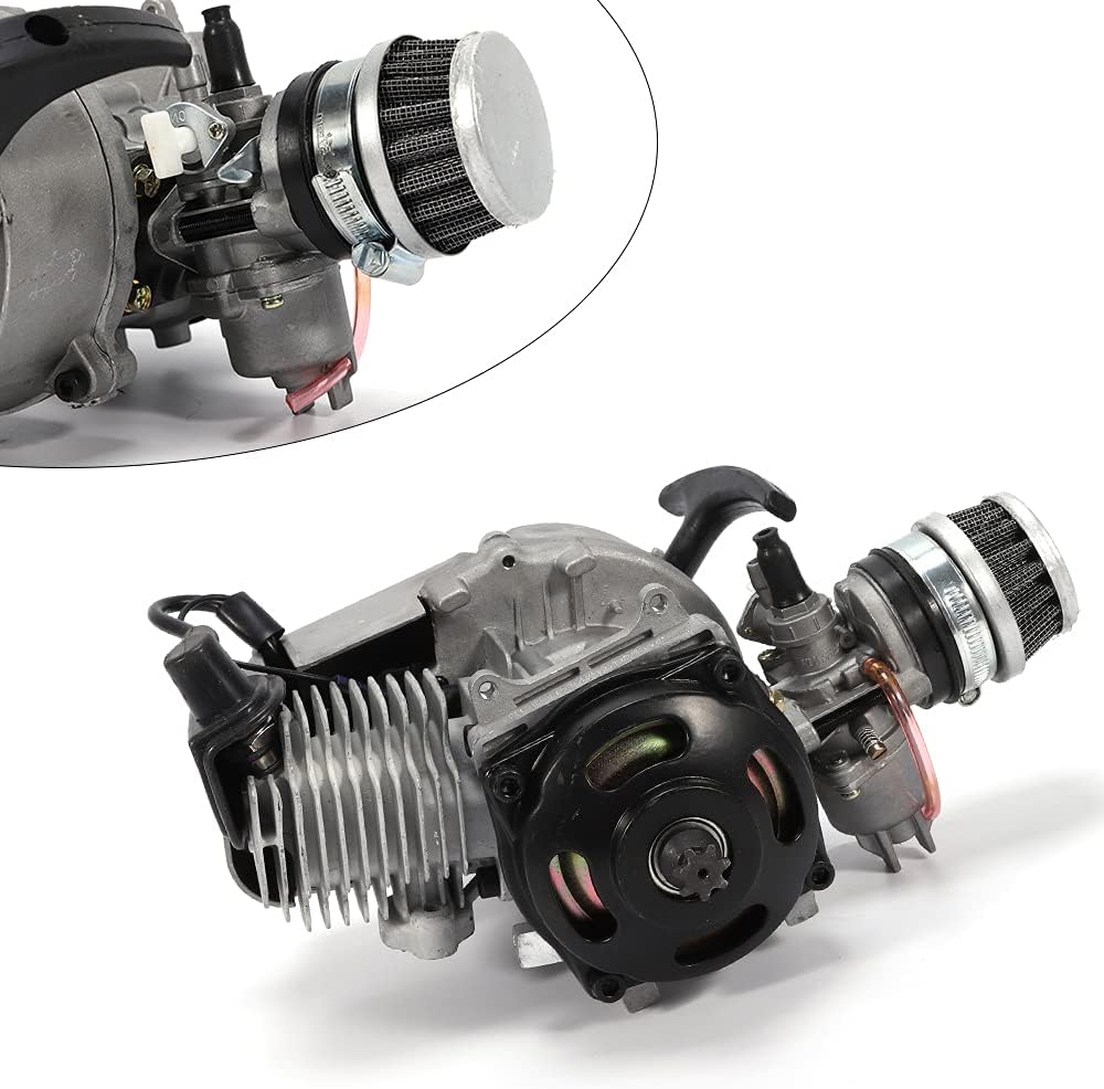 Motor de arranque de motor de 2 tiempos, motor de arranque de 47 cc, 49 cc, motor de un solo cilindro, refrigerado por aire, kit completo de motor