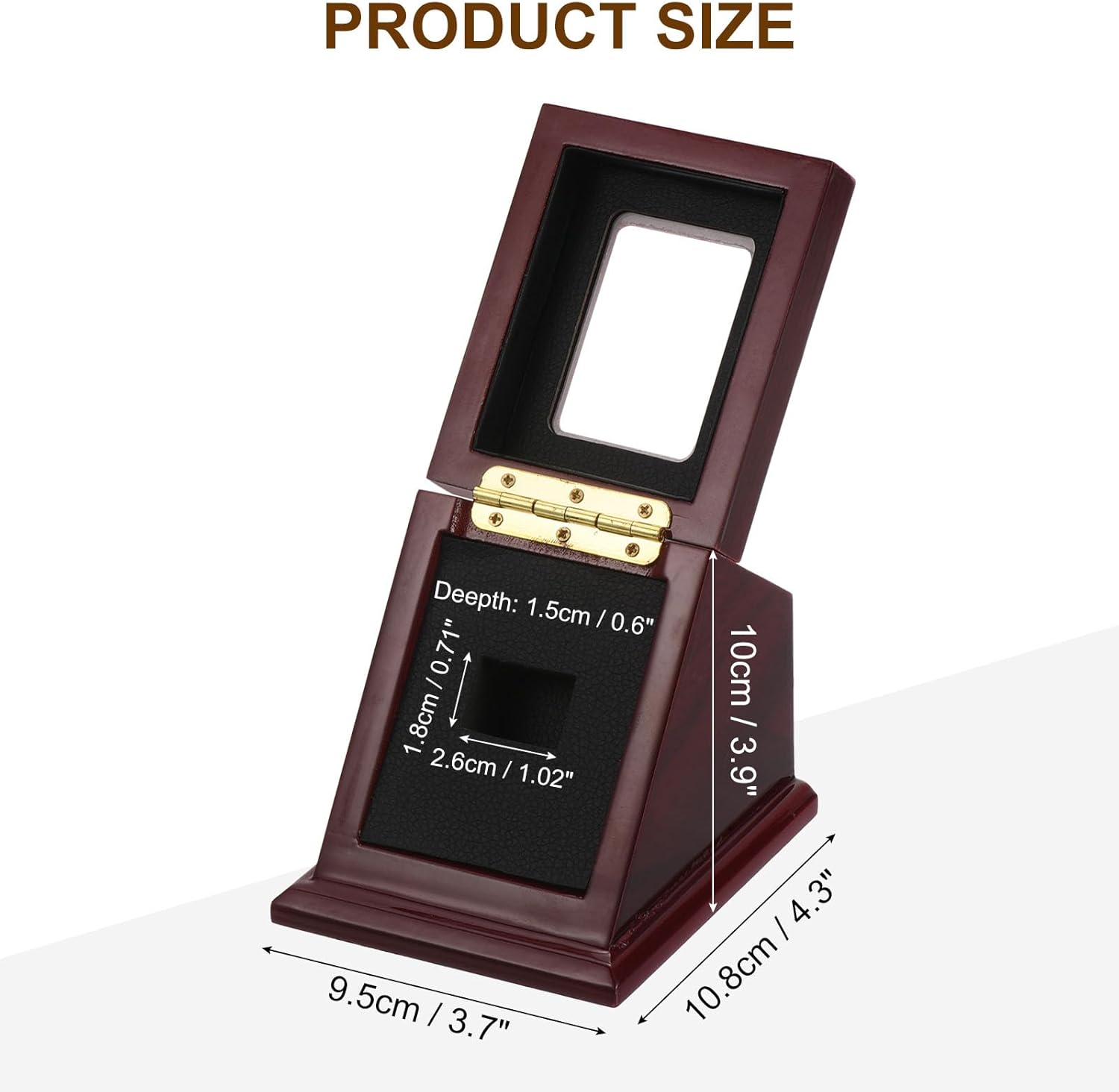 PATIKIL Estuche de exhibición de anillo de campeonato, caja de almacenamiento de cristal para coleccionar anillo de béisbol, anillo de softbol,