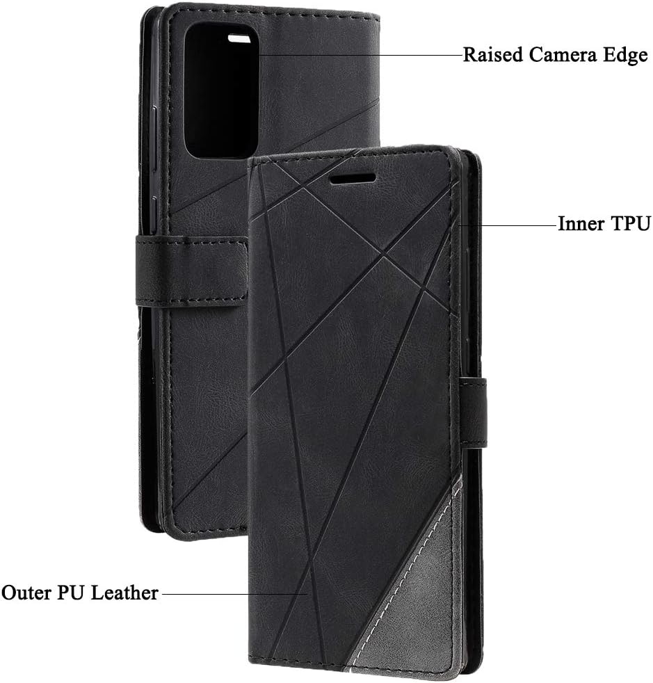Compatible con Samsung Galaxy Note 20 Glaxay Note20 5G – Funda tipo cartera de vidrio templado, protector de pantalla con tapa para tarjetero,
