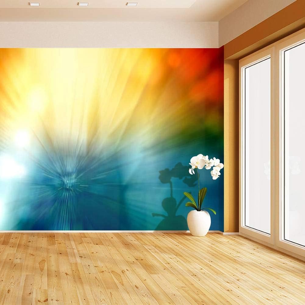Mural de pared Motion Blur Abstract Background Azul, Rojo, Amarillo Turquesa con Bokeh Peel and Stick Papel pintado autoadhesivo Papel tapiz