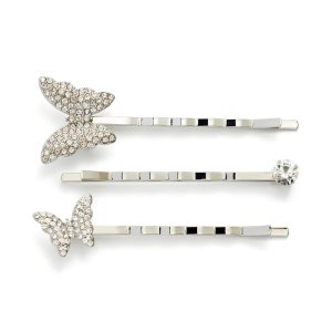 Kleinfeld Set de pasadores de pelo para mujer con mariposa para ocasiones especiales, Metal no precioso. Vidrio, Sin gemas. Kleinfeld Set de pasadores de pelo para mujer con mariposa para ocasiones especiales, Metal no precioso. Vidrio, Sin gemas.