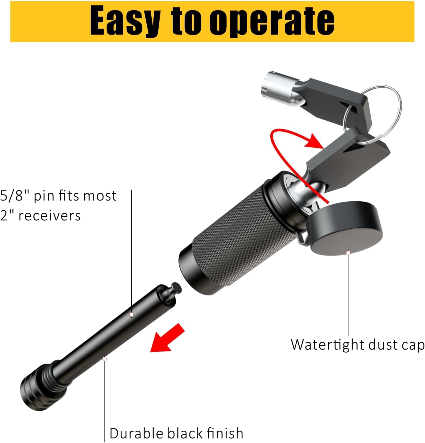 Cubierta de enganche de remolque de metal, resistente de 2 pulgadas, fundas de enchufe para receptores traseros de remolque, cubierta de enganche de