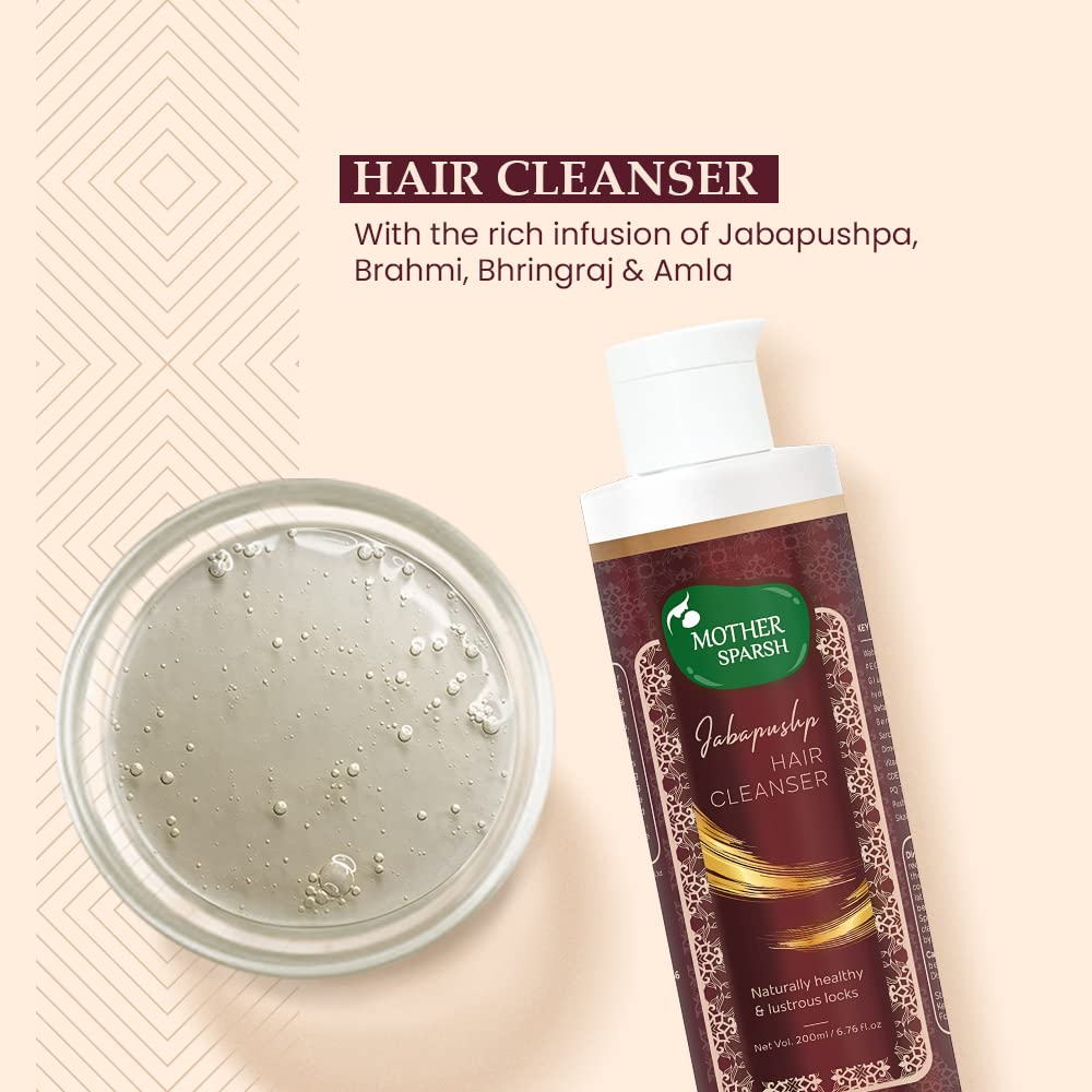 Jabapushp Natural Hair Cleanser (Shampoo), propiedades terapéuticas para controlar la caída del cabello, fortalecer las raíces para un cabello