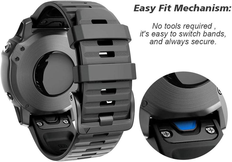 NotoCity Compatible con Fenix 6 Pro Band 0.866 in Easy Fit para Fenix 5Fenix 5 PlusFenix 6Fenix 6 ProForerunner 935Forerunner 945Approach S60Quatix 5