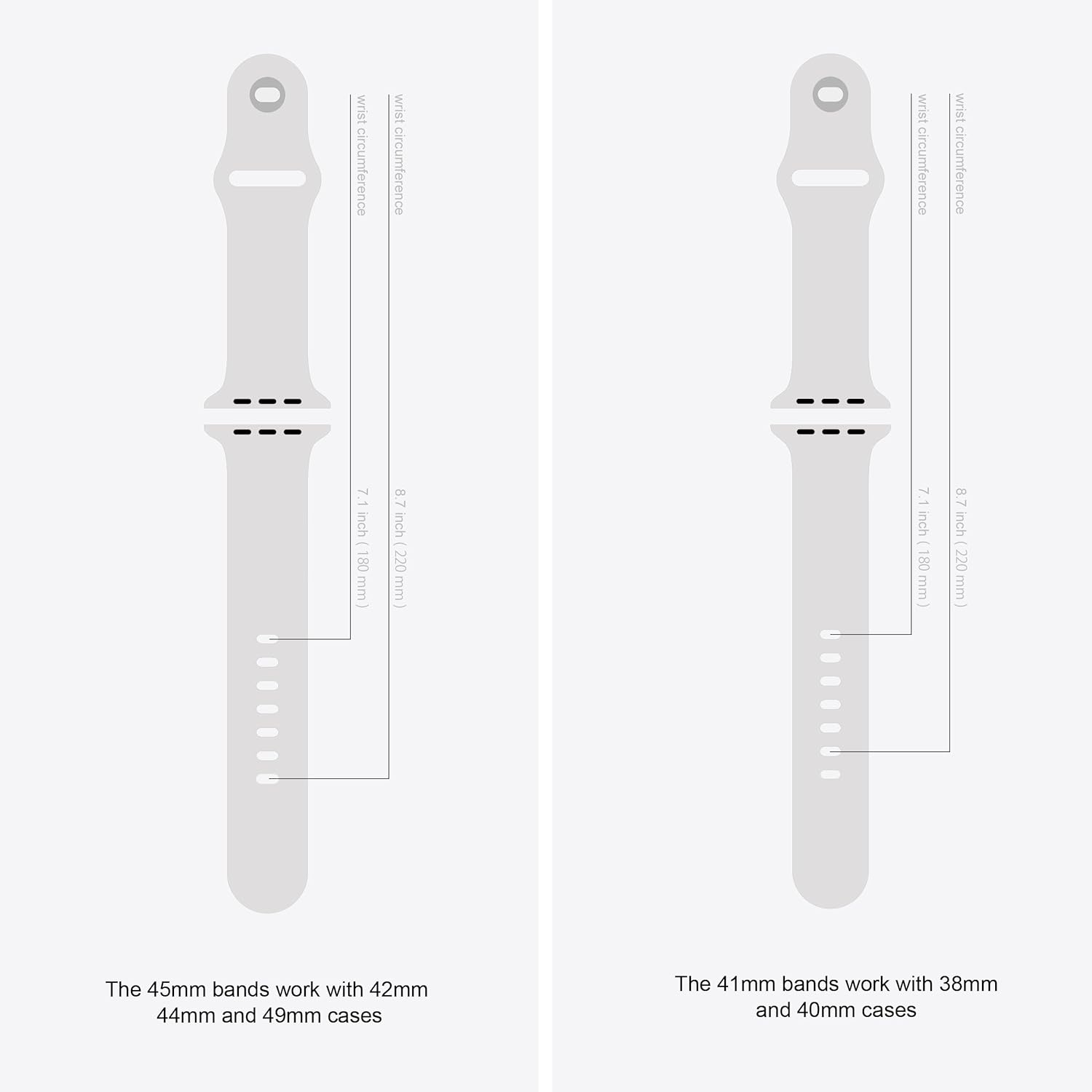 DONEGANI SB – Correa deportiva compatible con Apple Watch Band Ultra Se de 1.929 in, 1.772 in, 1.732 in, 1.654 in, 1.614 in, 1.575 in, 1.496 in,