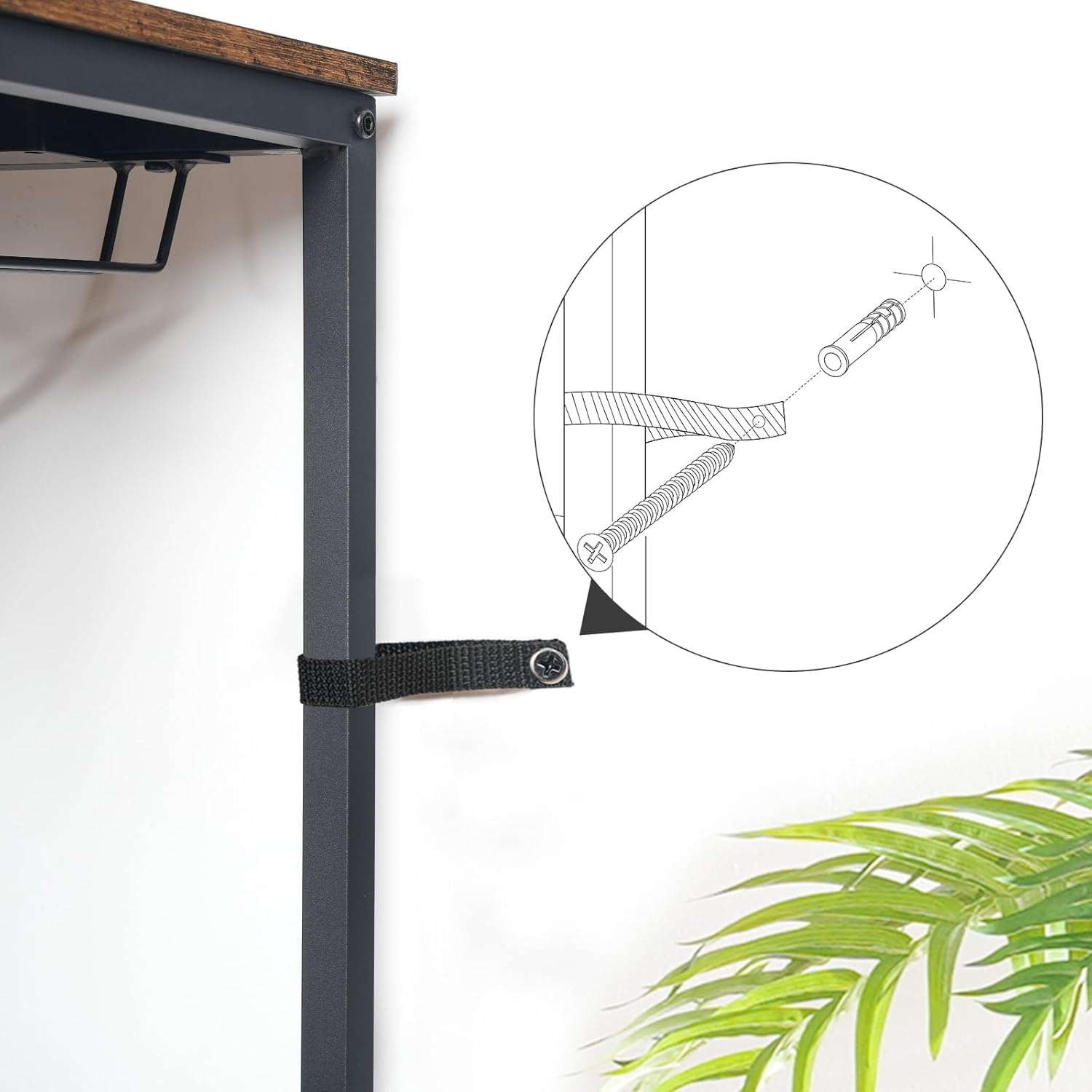 HOOBRO Gabinete de bar de vinos con luz LED y tomas de corriente, mesa de estante de vino para bebidas y vasos, gabinete de bar de café con estante