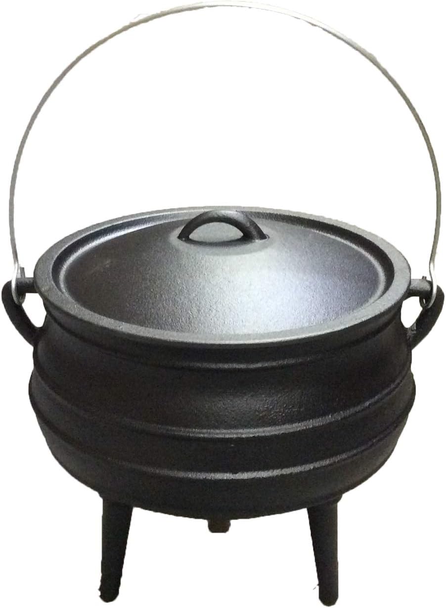 Cuisiland Olla Potjie de hierro fundido, olla de camping, olla de Sudáfracan para jardín al aire libre (10QT)