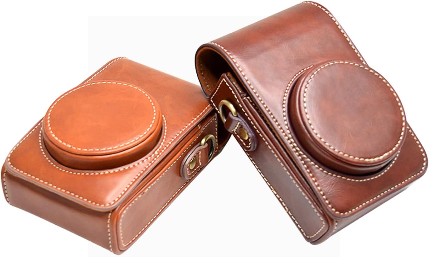 Rieibi Funda para cámara Sony RX100 Series, Sony ZV-1 ZV1, Ricoh GR III GR 3, Panasonic LX10 Lumix DMC-LX10, funda vintage de piel sintética para