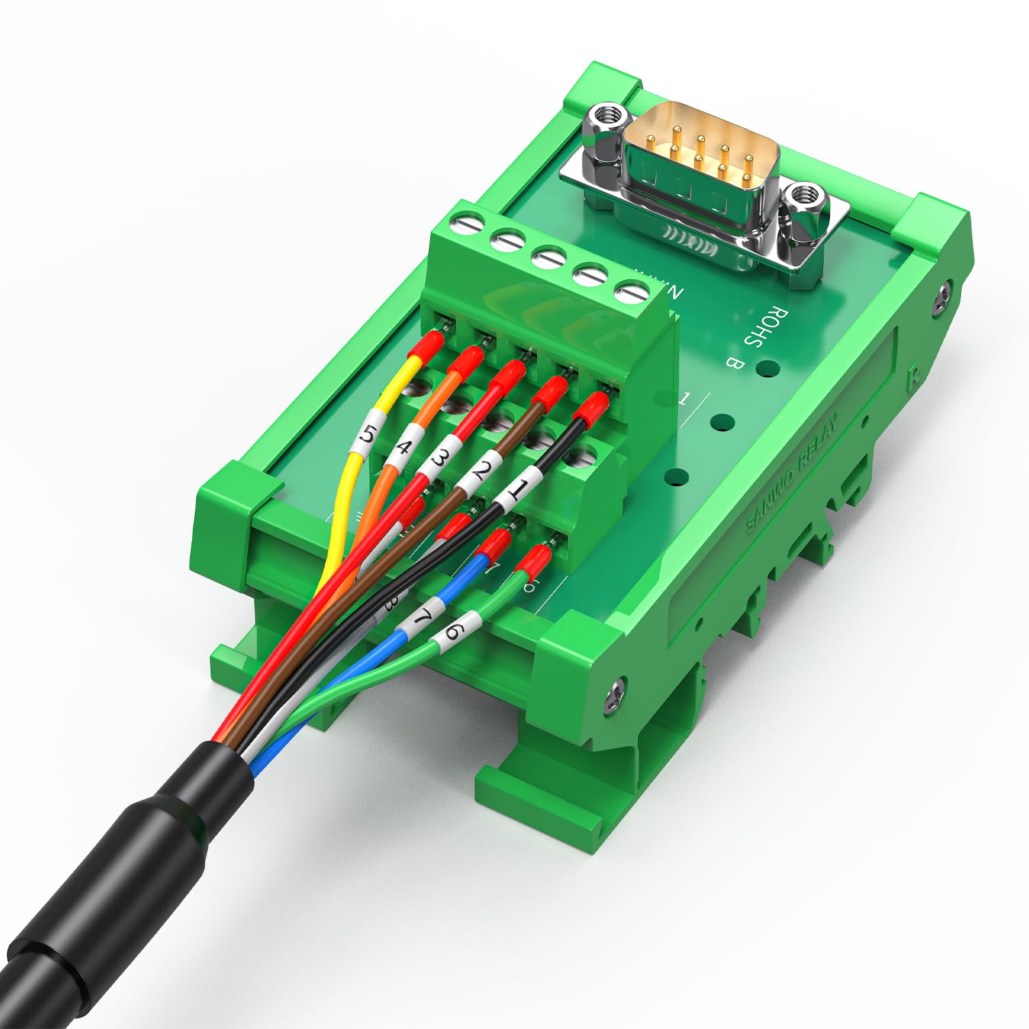 DB9 – Cable serie RS232 de 5 pies, DB9 macho a cable desnudo con marcador de cable, conector D-SUB de 9 pines RS232 a cable de alambre desnudo, 9