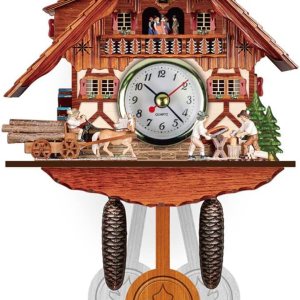ikasus Reloj de cuco de cuarzo, reloj de cuco de pared, reloj de chalet tradicional, reloj de péndulo de madera antigua, pantalla de hora, reloj ikasus Reloj de cuco de cuarzo, reloj de cuco de pared, reloj de chalet tradicional, reloj de péndulo de madera antigua, pantalla de hora, reloj