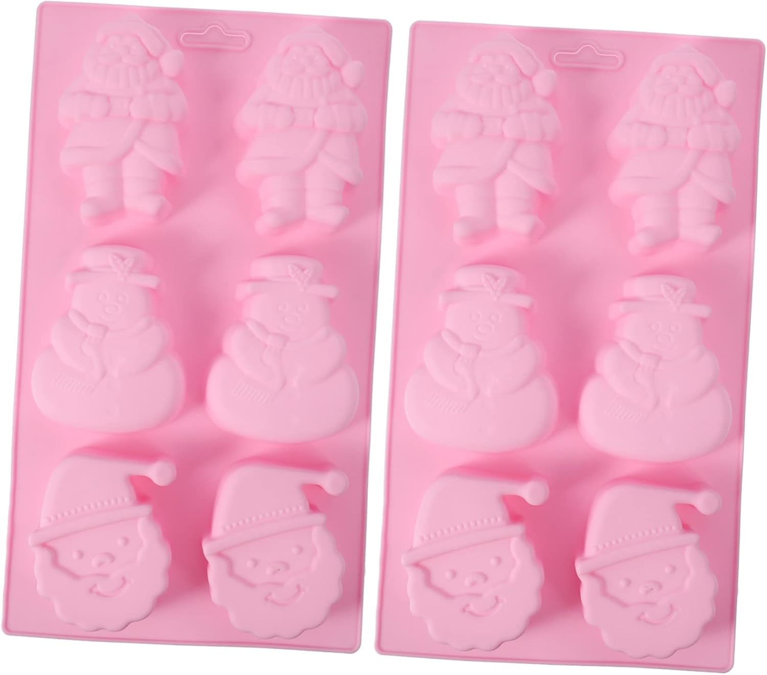 Alasum 2 plantillas de Navidad, molde de silicona para jabón, moldes de fondant, molde de bandeja, moldes de joyería para fundición de Navidad,