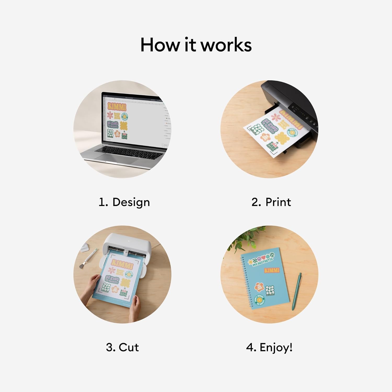 Cricut Papel adhesivo imprimible, tamaño carta de Estados Unidos, (8.5 x 11 pulgadas), papel adhesivo para impresora, compatible con Cricut Maker,
