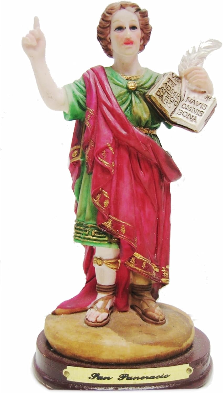 San Pancracio Patrono de Los Niños el Trabajo y la Salud Estatua de Poliresina Incluye Novena o Medalla con Cadena y Novena o Novena Sola Haga su