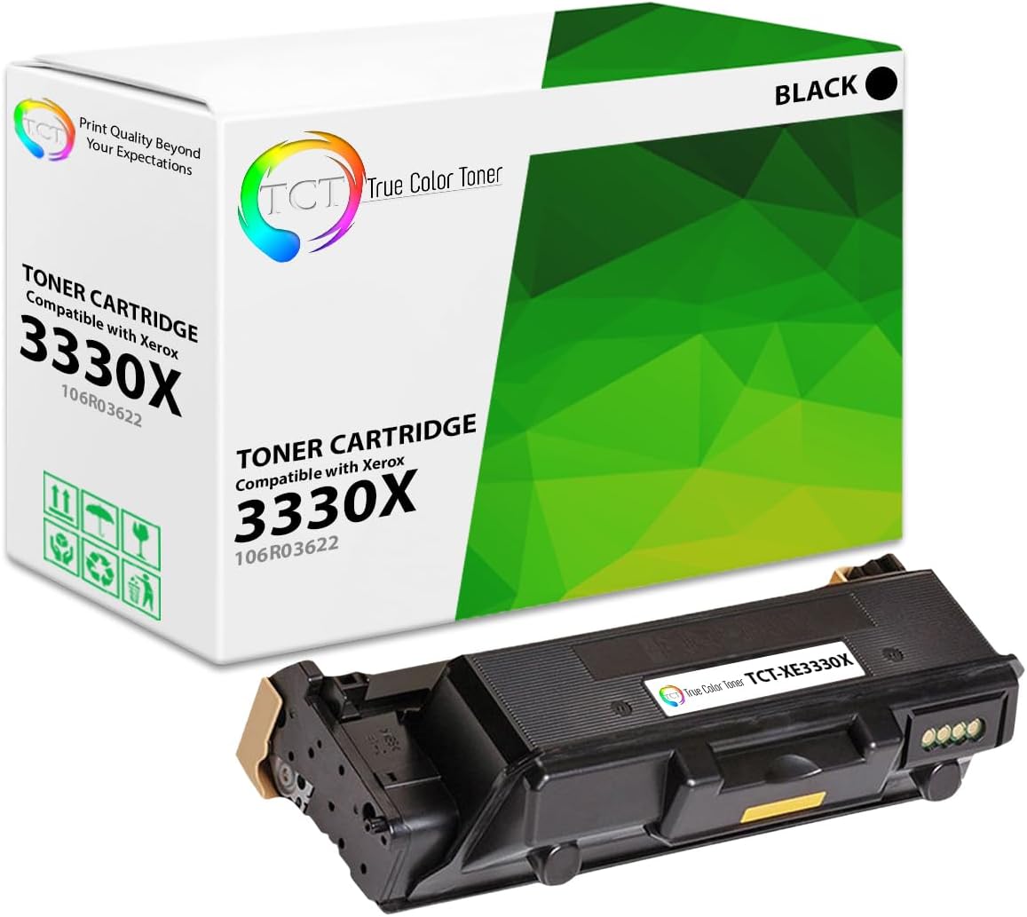 TCT Cartucho de tóner de alta calidad compatible para impresoras Xerox 106R03622, color negro, alto rendimiento, funciona con Xerox Phaser 3330,