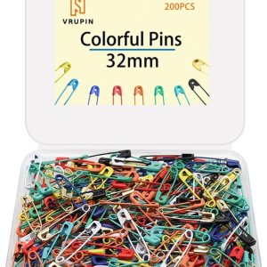 200 pines de seguridad de colores, kit de pasadores de seguridad pequeños de 1.26 pulgadas, surtido colorido a granel para acolchar, ropa, pañales 200 pines de seguridad de colores, kit de pasadores de seguridad pequeños de 1.26 pulgadas, surtido colorido a granel para acolchar, ropa, pañales