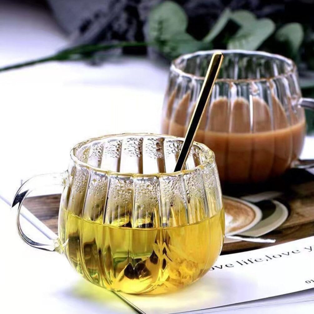 PRETYZOOM Tazas de cristal de calabaza tazas de vidrio tazas de leche taza linda taza de café transparente taza de leche taza de regalo tazas de