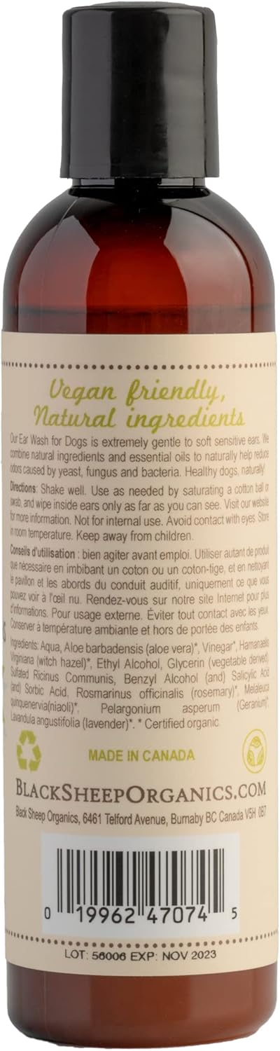 Solución natural de limpieza de orejas para perro, tratamiento de picazón de perro, elimina el olor y la acumulación de cera, fórmula suave de