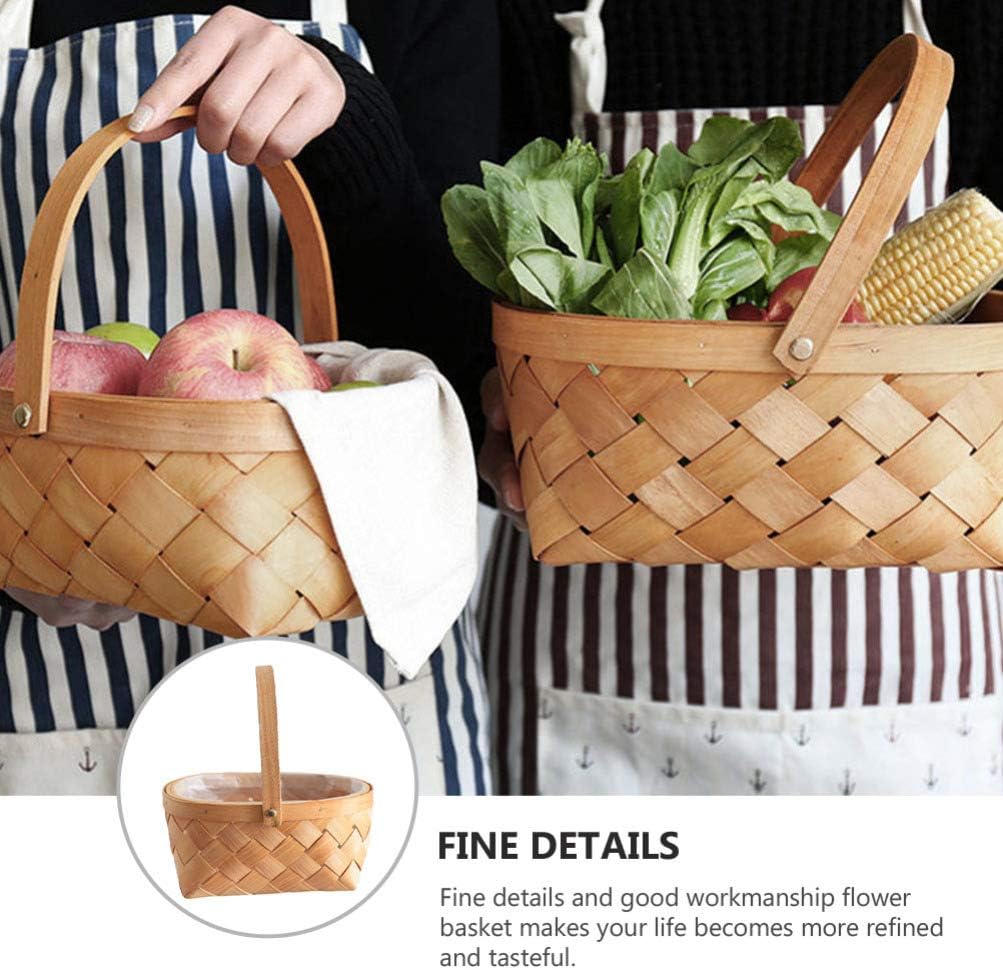 BESTOYARD Cesta de mimbre de ratán para Pascua, cestas de madera con asas para decoración de Pascua, otoño, picnic, jardinería, fiestas, bodas,