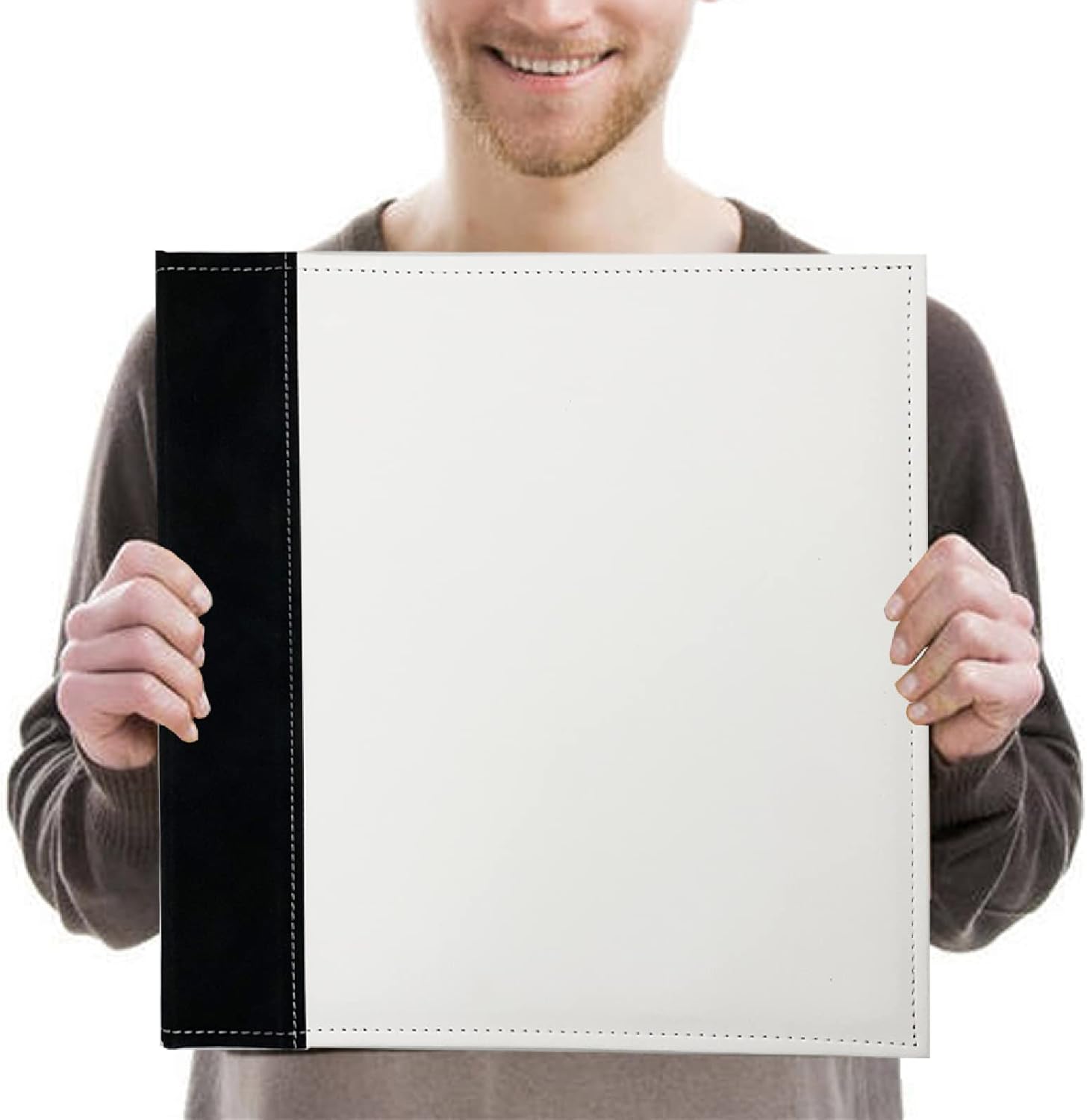 LOADWRITE Álbum de fotos de página autoadhesiva magnético, álbum familiar grande, cubierta de cuero, 40 páginas20 hojas autoadhesivas, álbumes de