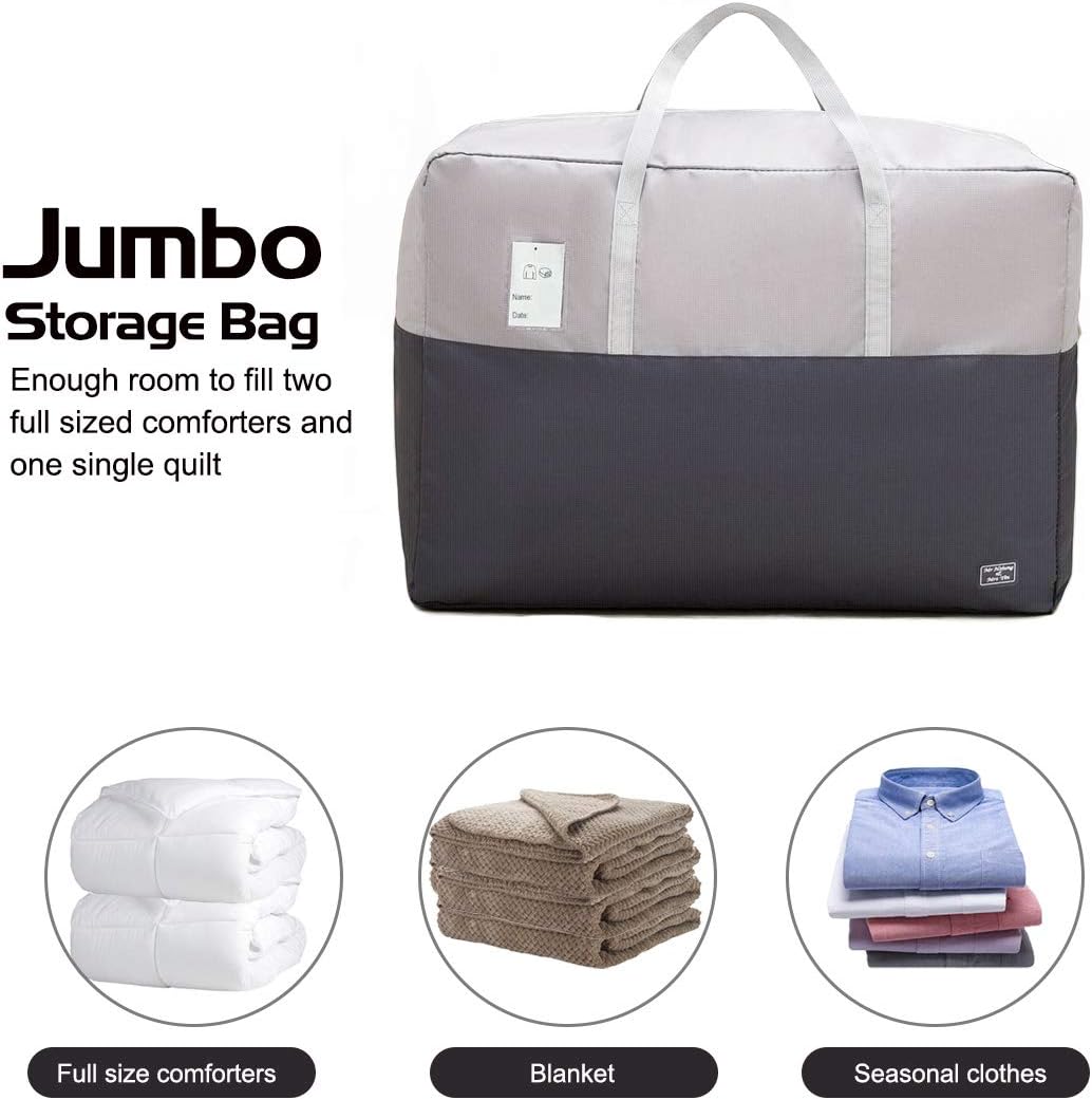 Bolsas de almacenamiento de ropa de 105 l para ropa, 2 bolsas de almacenamiento de edredón de plumón para mantas y edredones, ropa de cama, suéter,