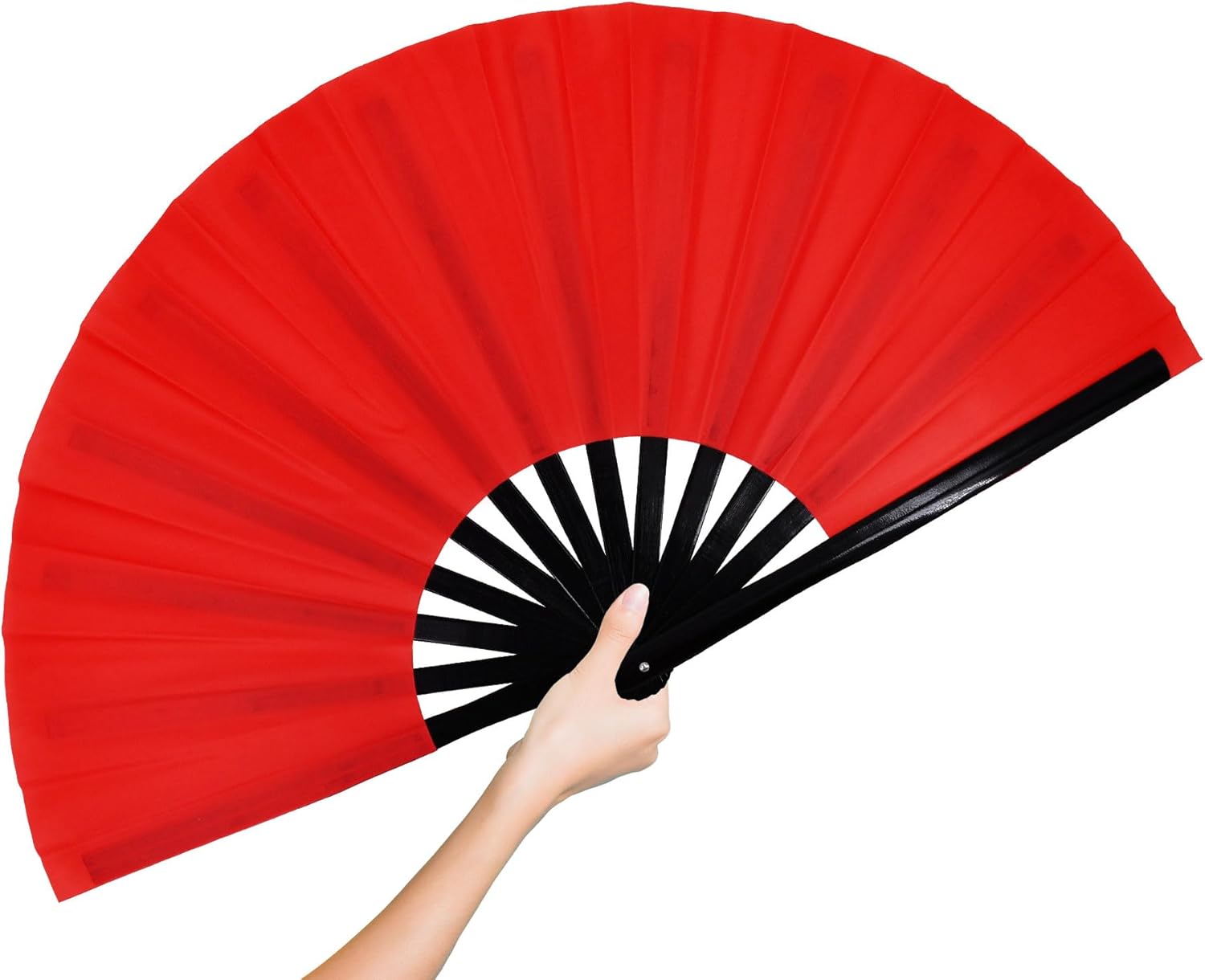 Ventilador de mano plegable grande para mujeres y hombres, ventilador plegable de bambú renacentista para festivales, EDM, baile, sofocos, regalo,