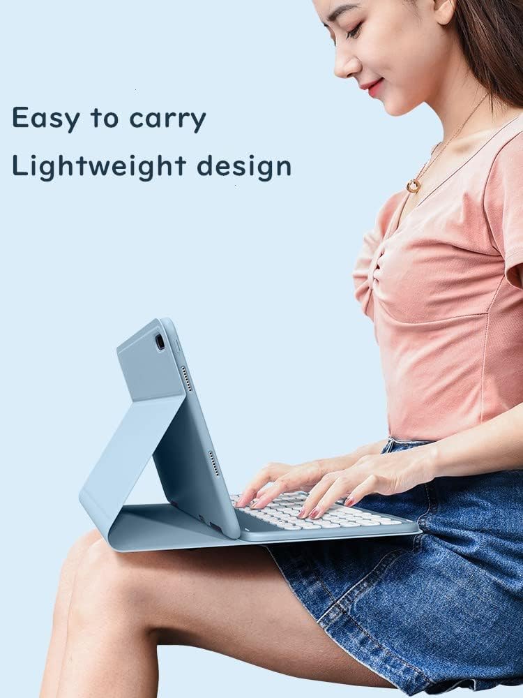 HENGHUI Funda para teclado Galaxy Tab S6 Lite de 10.4 pulgadas 20222020, linda llave redonda, teclado de color, inalámbrico, desmontable, con