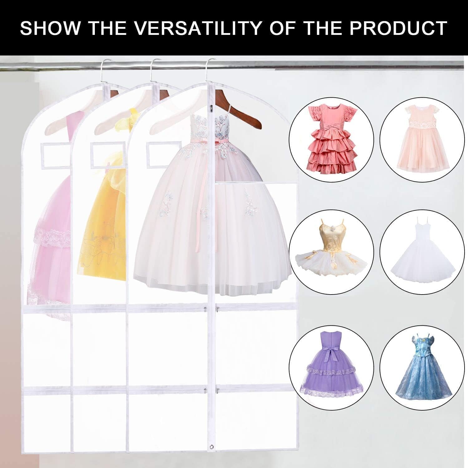 Bolsa de ropa, bolsas de ropa para colgar ropa, bolsas de ropa de baile transparentes para bailarines, bolsa de disfraces de baile, bolsa de